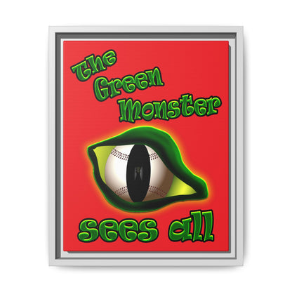 green monster - framed canvas art (red)