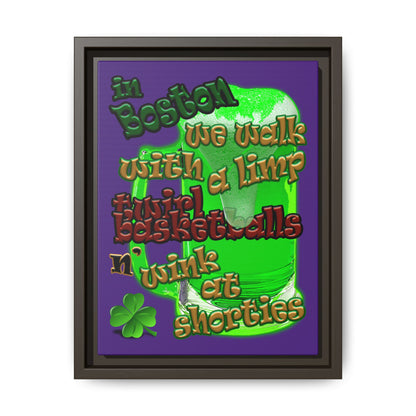 celtics logo - framed canvas art (purple)