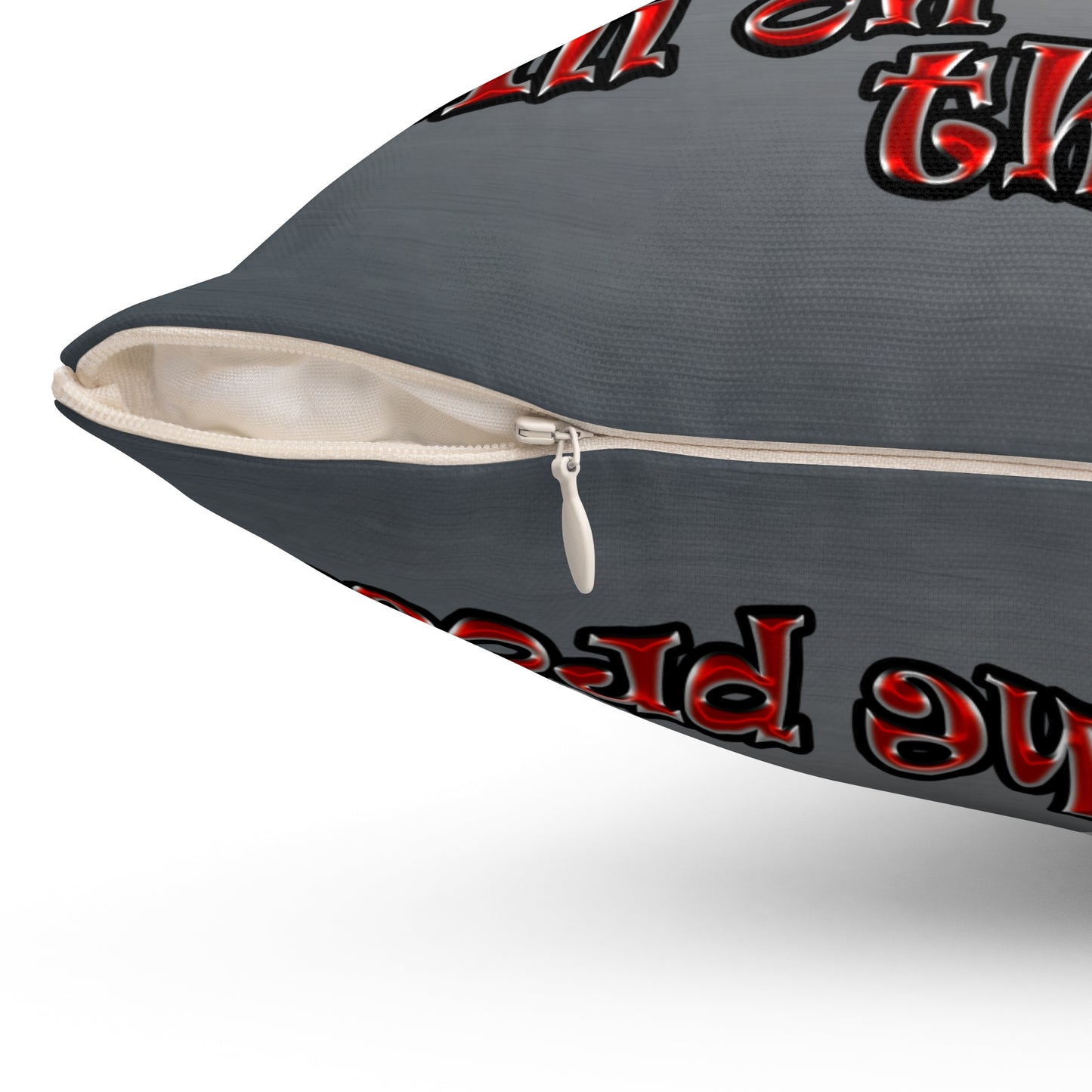 schrodinger's cat - Spun Polyester Square Pillow - (grey-light grey)