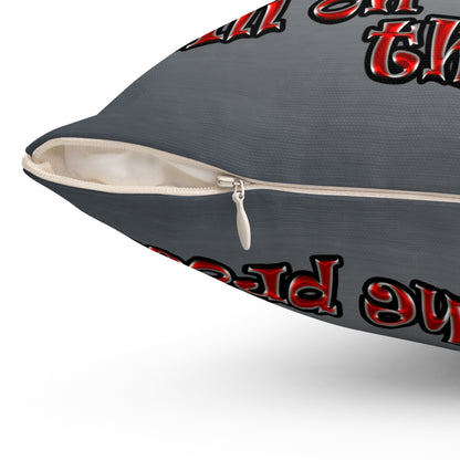 schrodinger's cat - Spun Polyester Square Pillow - (grey-light grey)