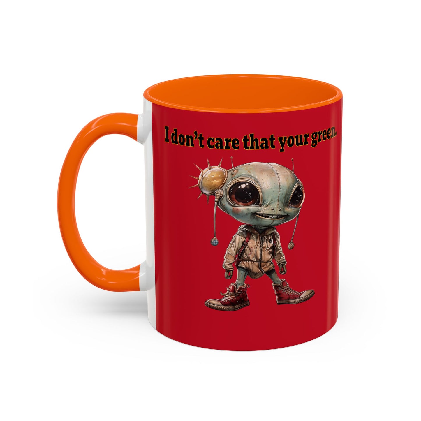 I don't care that your grey - Accent Mug (dark red)