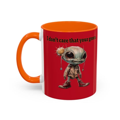 I don't care that your grey - Accent Mug (dark red)