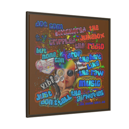 drop the beat - framed canvas art (brown)