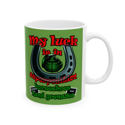 my luck - White Mug (green)