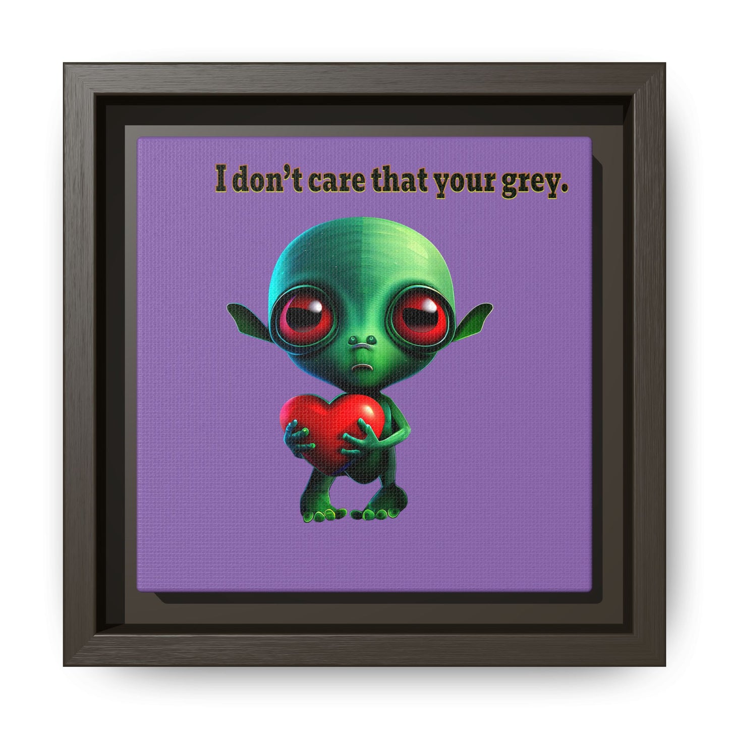 I don't care that your grey - framed canvas art (light purple)