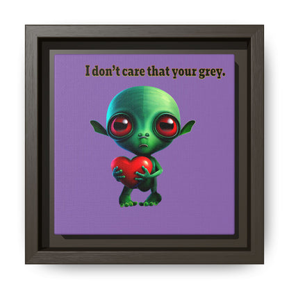 I don't care that your grey - framed canvas art (light purple)