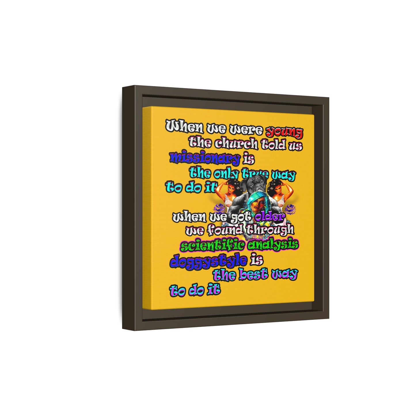 doggystyle - framed canvas art (yellow)