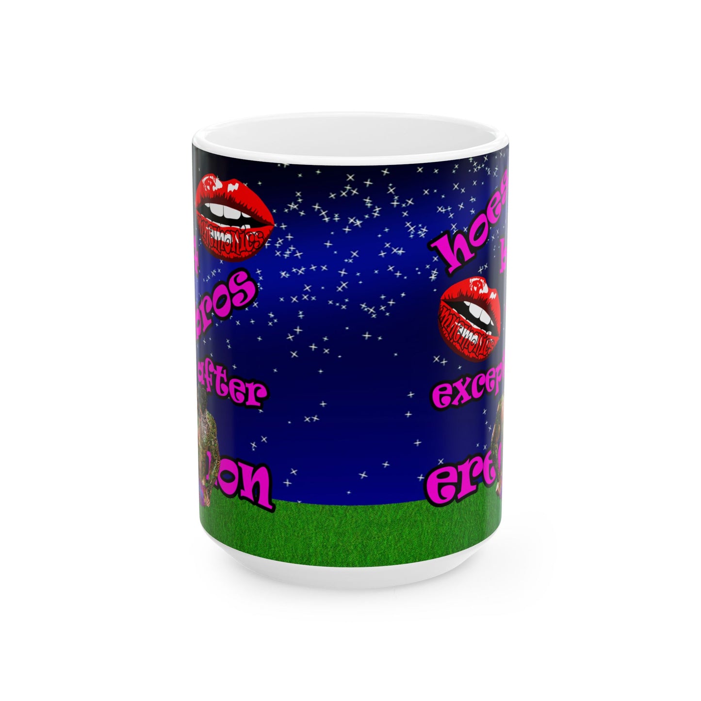 hoes b4 bros - White Mug ('snoops' background)
