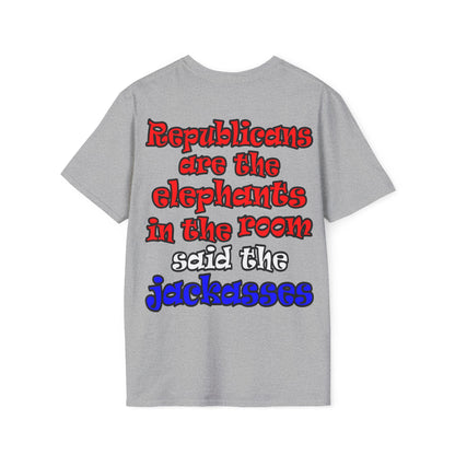 donkeys and elephants - Unisex Softstyle T-Shirt