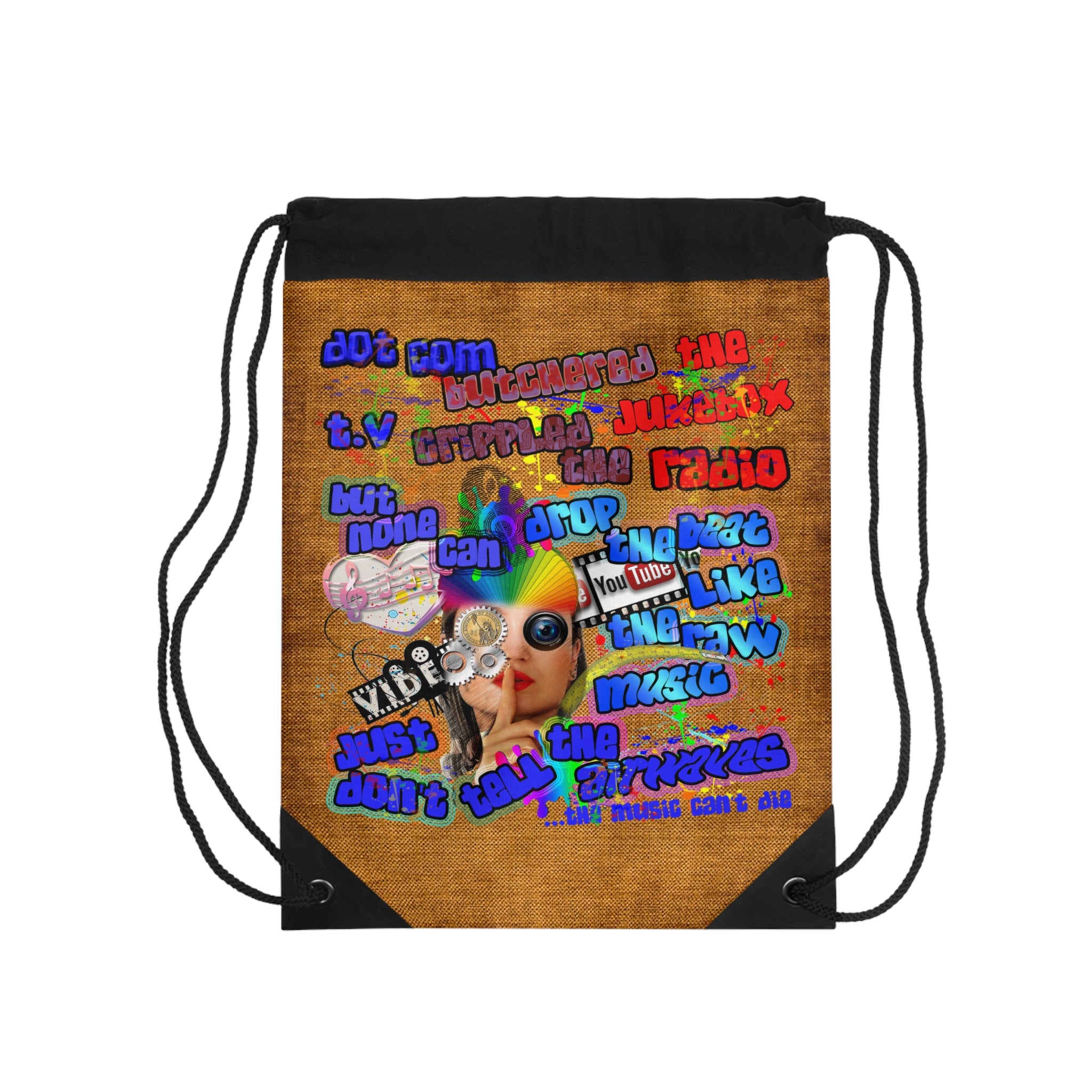 drop the beat - Drawstring Bag (dichromatic brown papyrus)