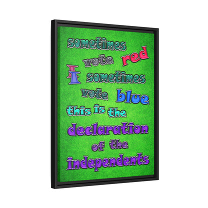 declaration of the independents - framed canvas art (green turf)