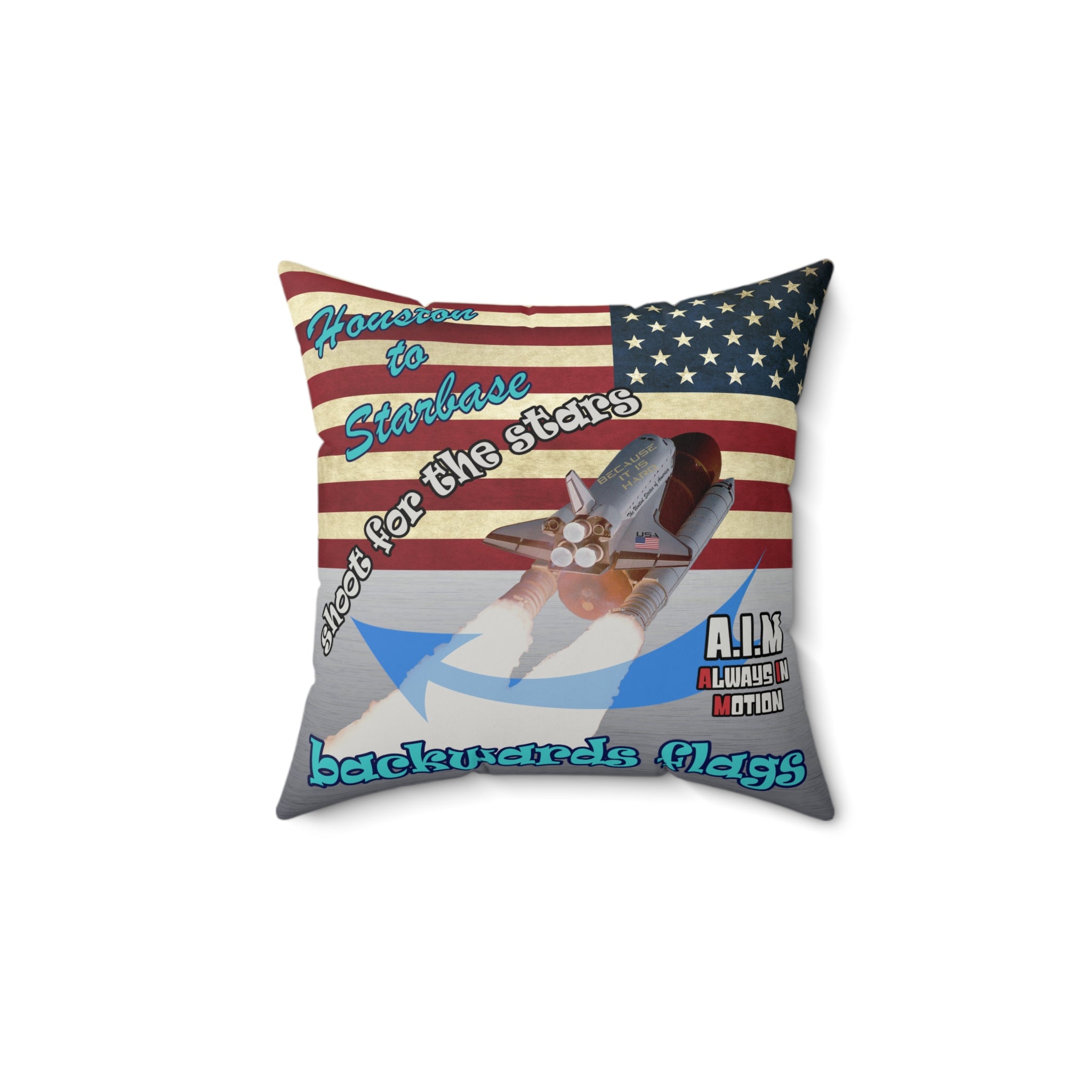 shoot for the stars - Faux Suede Square Pillow - (brushed nickel)
