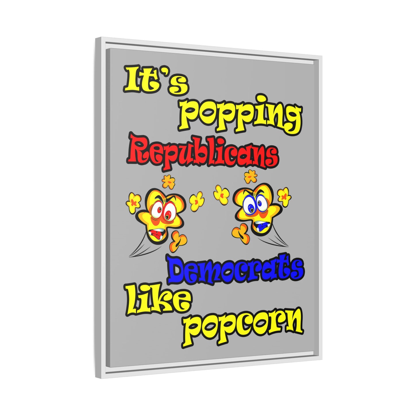 popping like popcorn - framed canvas art (light grey)