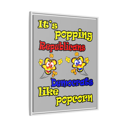 popping like popcorn - framed canvas art (light grey)