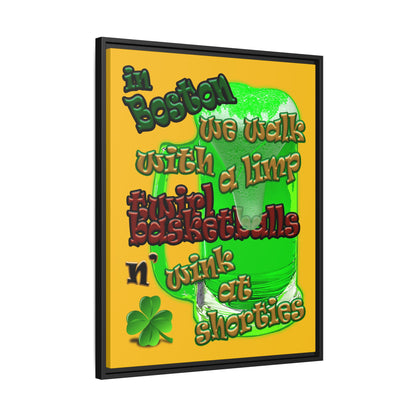 celtics logo - framed canvas art (yellow)