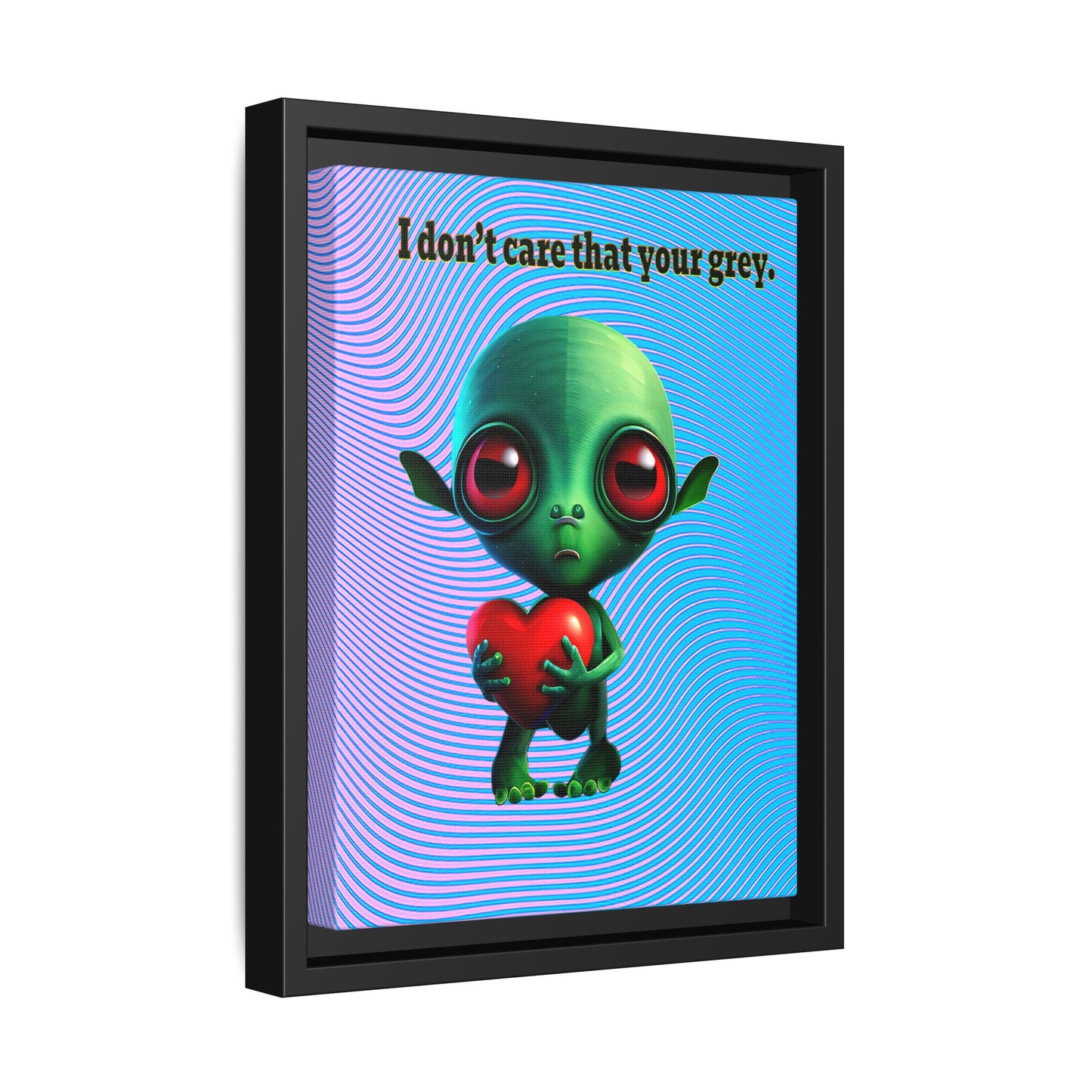 I don't care that your grey - framed canvas art (light blue-purple wave)