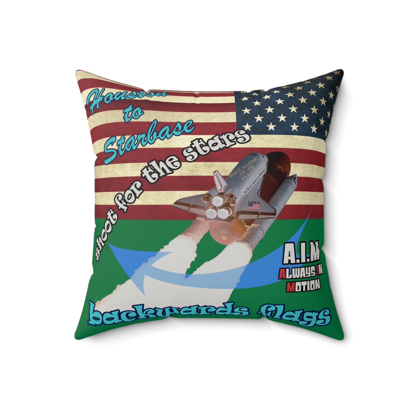 shoot for the stars - Faux Suede Square Pillow - (dark green)