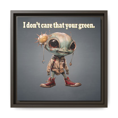 I don't care that your green - framed canvas art (grey-light grey)