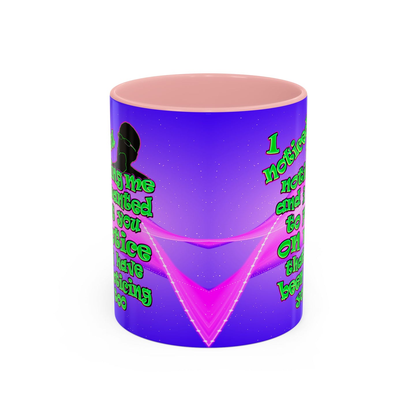 noticed you noticing - Accent Mug (purple-pink wave)
