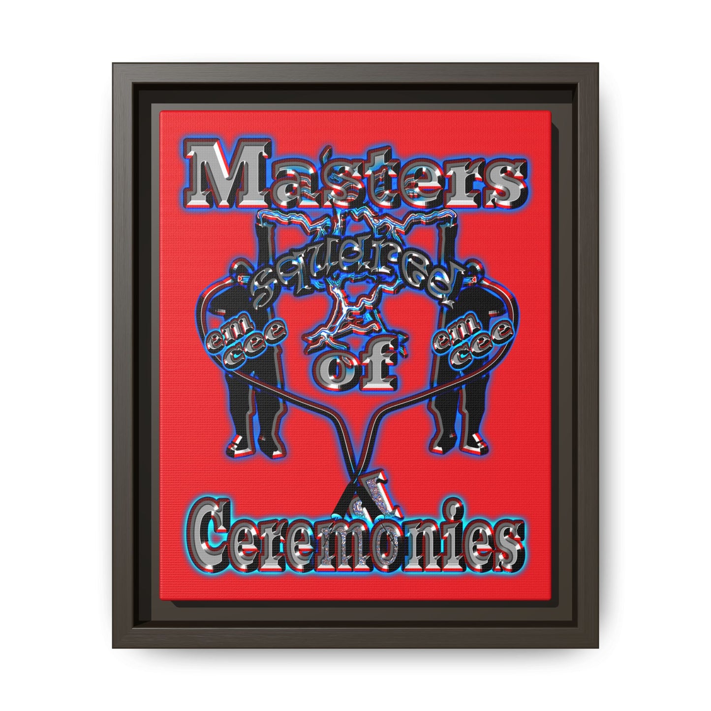 em cee squared - framed canvas art (red)