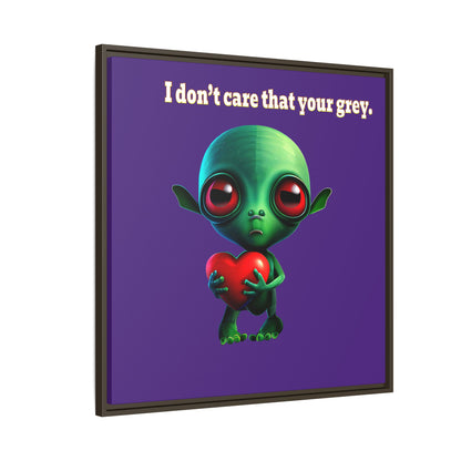 I don't care that your grey - framed canvas art (purple)