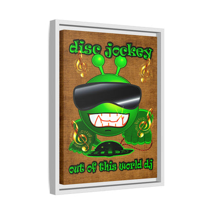 disc jockey - framed canvas art (brown papyrus)