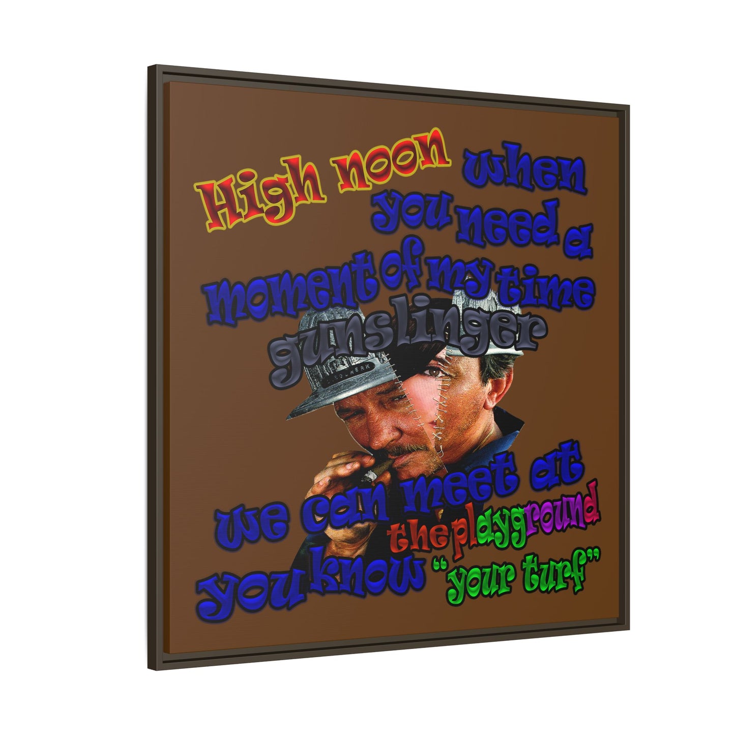 high noon - framed canvas art (brown)