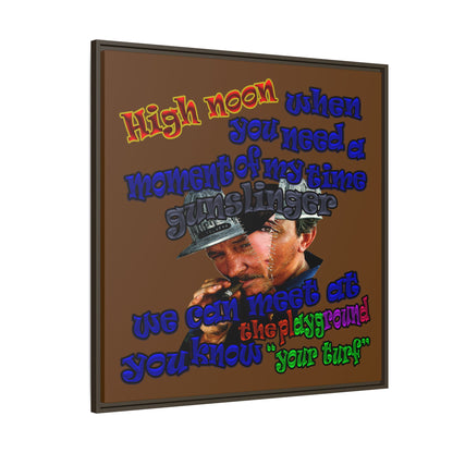 high noon - framed canvas art (brown)