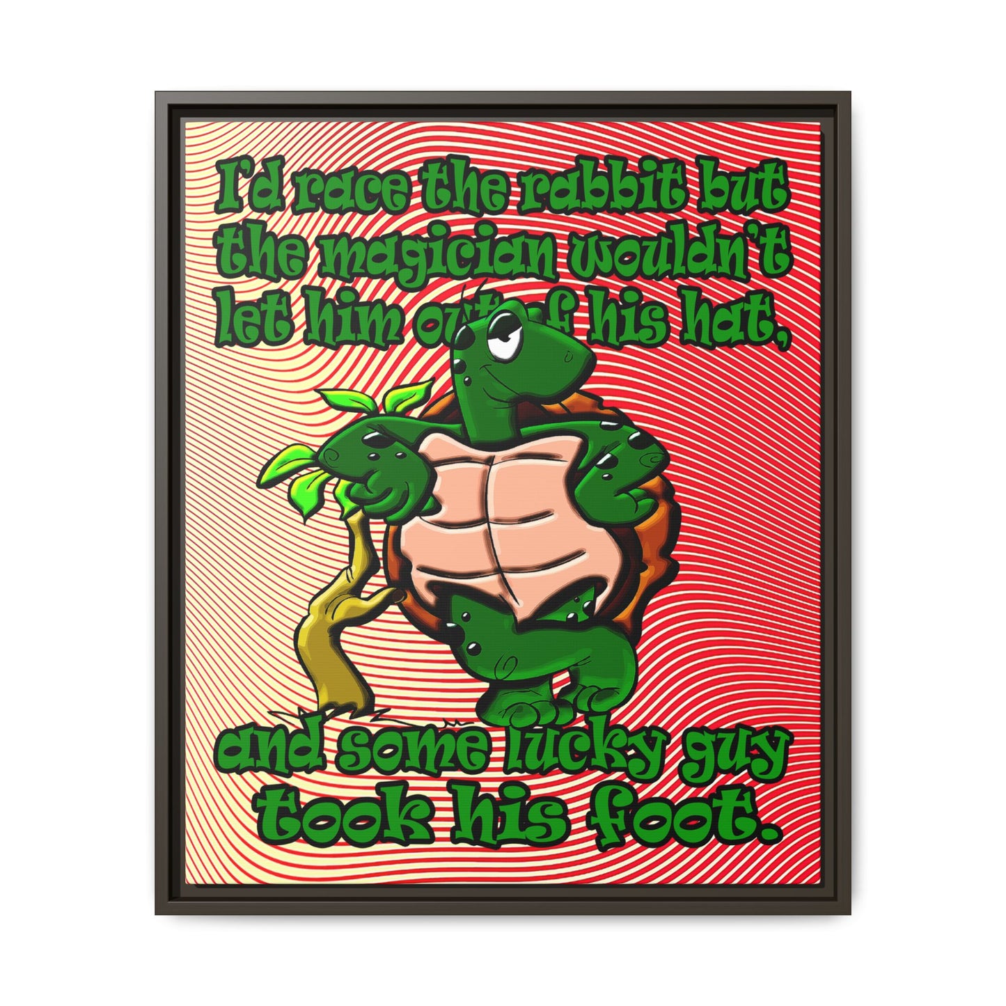 turtle race - framed canvas art (yellow-orange wave)