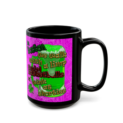 celtics logo - Black Mug (pink swirl)