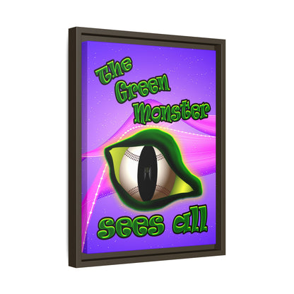 green monster - framed canvas art (purple-pink wave)