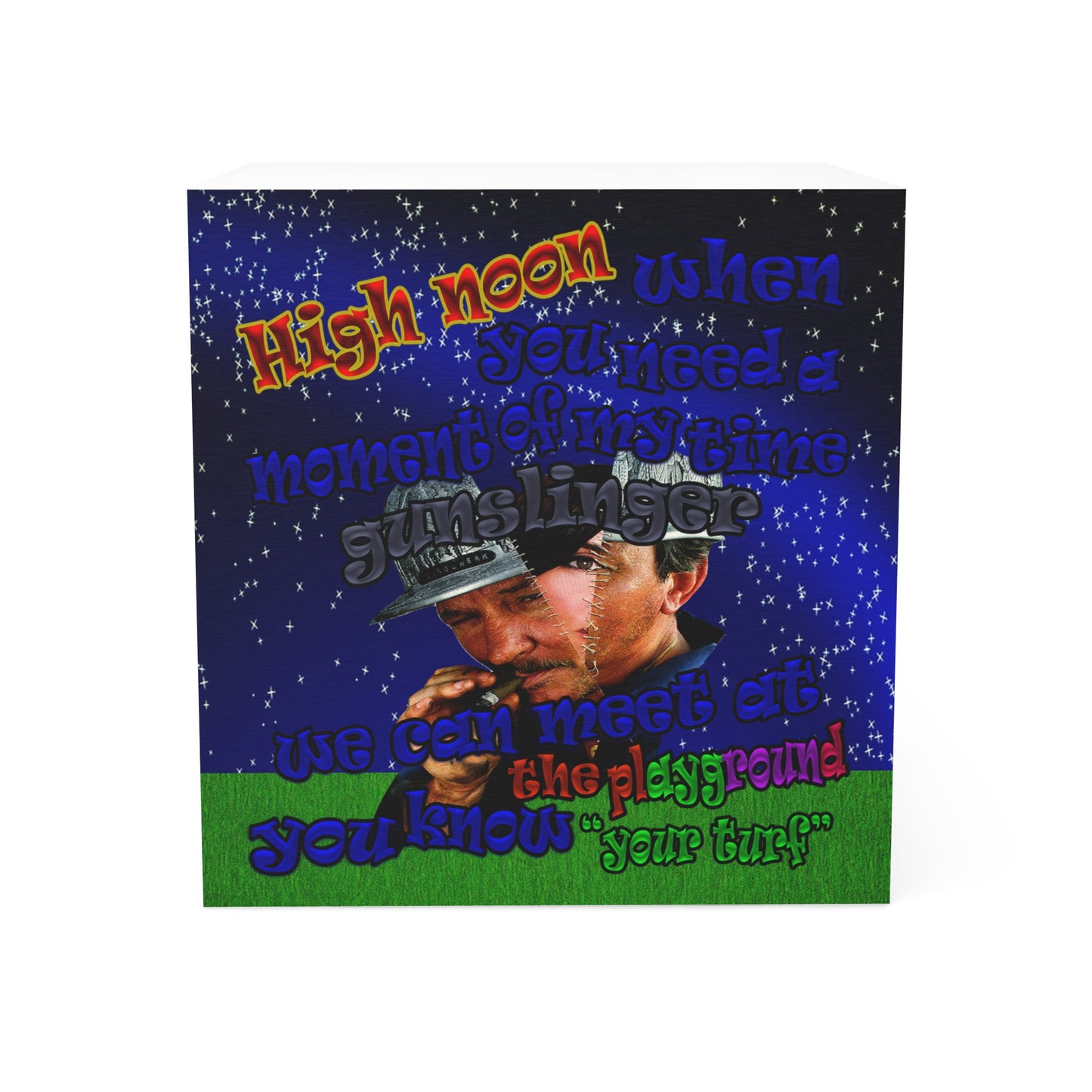 high noon - note cube ('snoops' background)