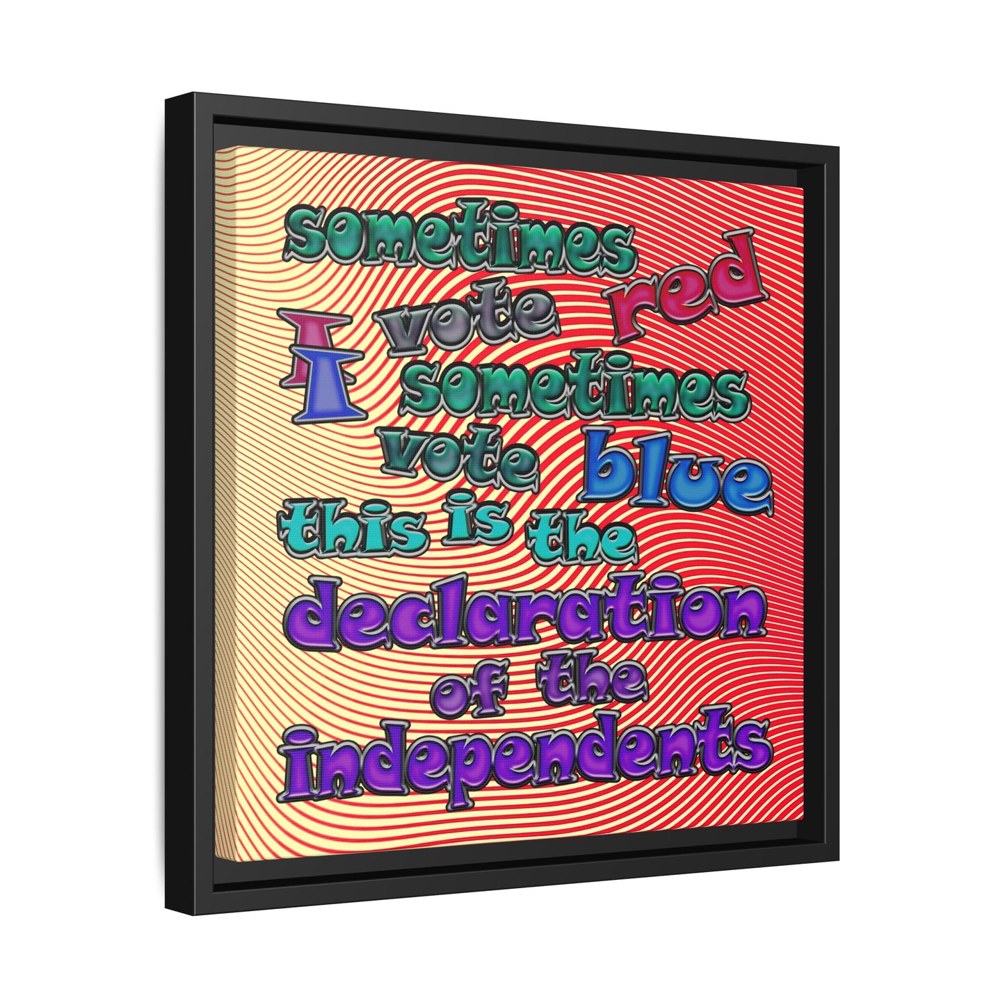 declaration of the independents - framed canvas art (yellow-orange wave)
