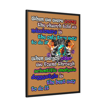 doggystyle - framed canvas art (light brown)