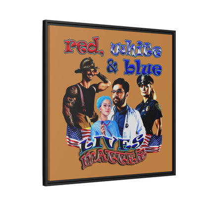 rw&b lives matter - framed canvas art (light brown)