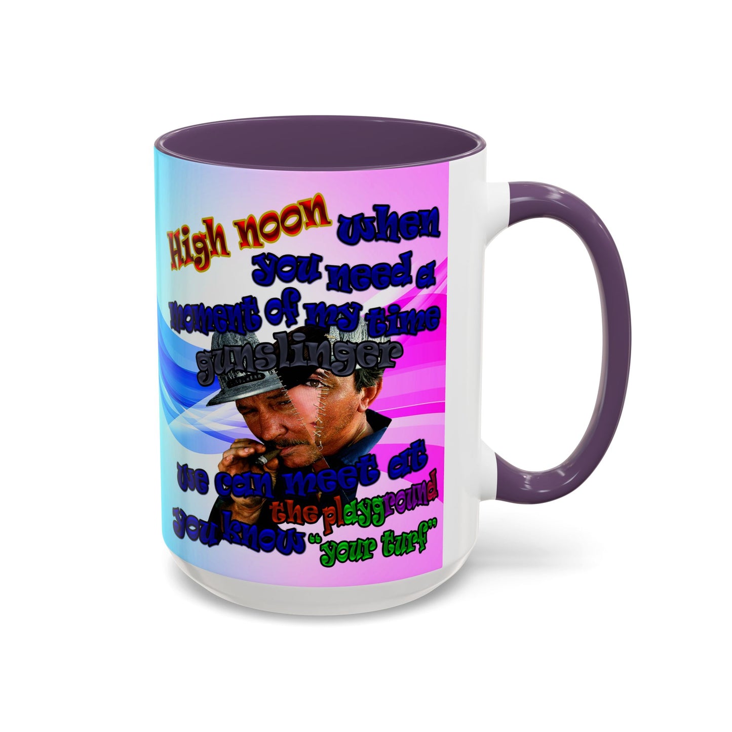 high noon - Accent Mug (light blue-pink wave)