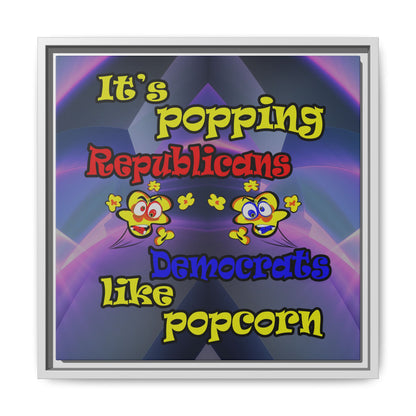 popping like popcorn - framed canvas art (grey-pink wave)