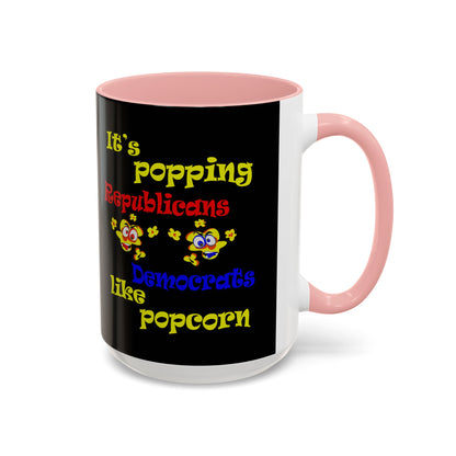 popping like popcorn - Accent Mug (black)