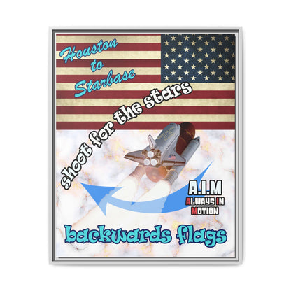 shoot for the stars - framed canvas art (white marble)