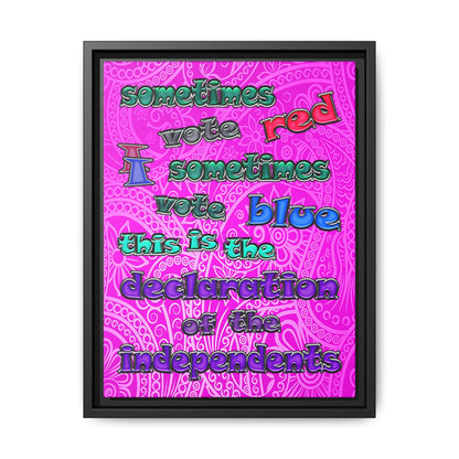 declaration of the independents - framed canvas art (pink swirl)