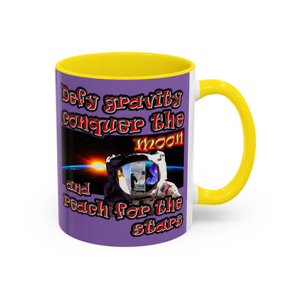 defy conquer reach - Accent Mug (light purple)