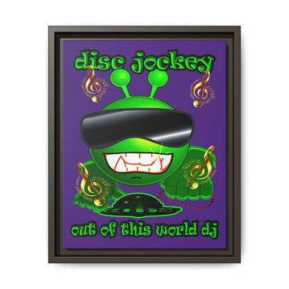 disc jockey - framed canvas art (purple)