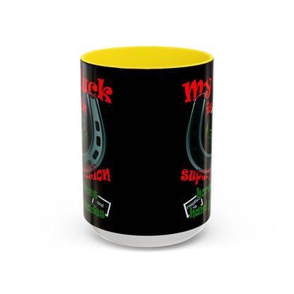my luck - Accent Mug (black)