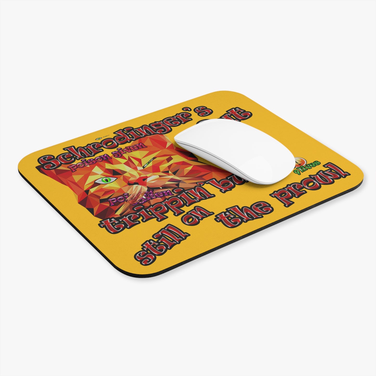 schrodinger's cat - Mouse Pad (Rectangle) (yellow)