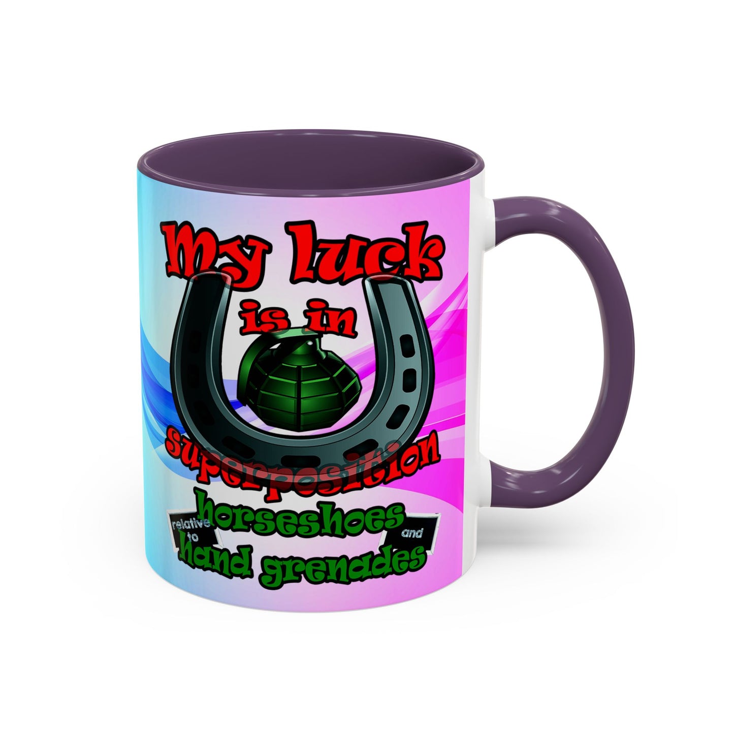 my luck - Accent Mug (light blue-pink wave)