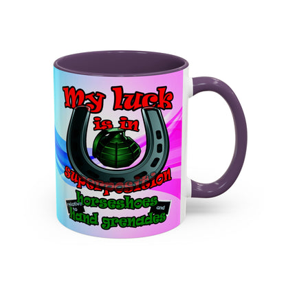 my luck - Accent Mug (light blue-pink wave)