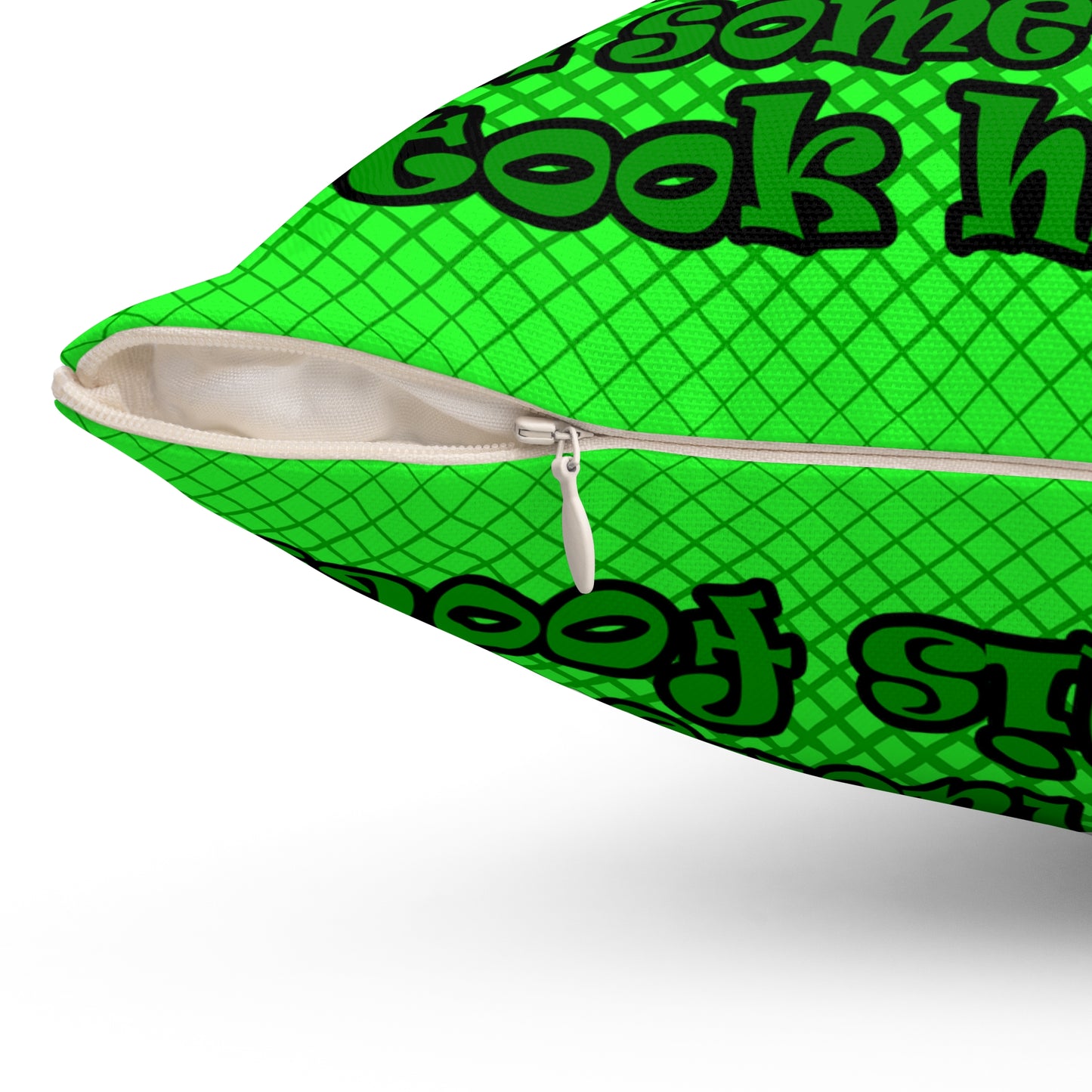 turtle race - Spun Polyester Square Pillow - (logo green)