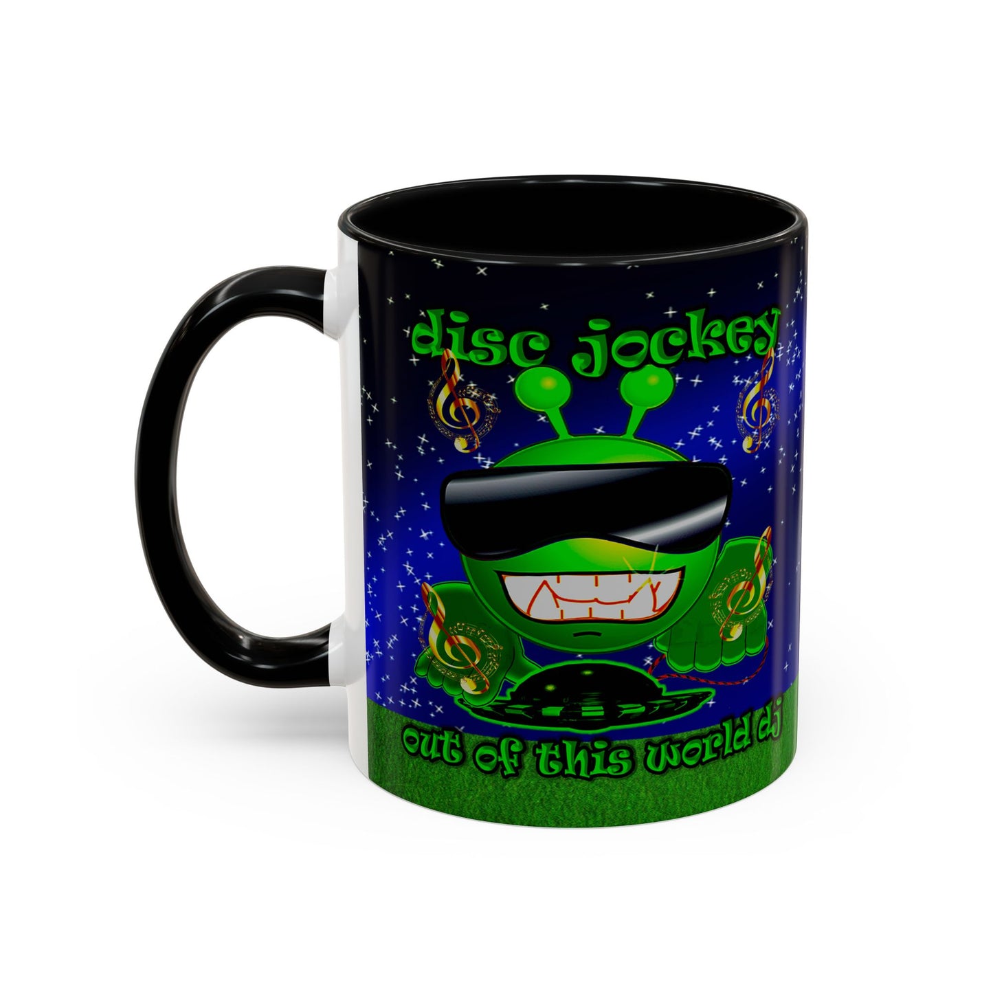 disc jockey - Accent Mug ('snoops' background)