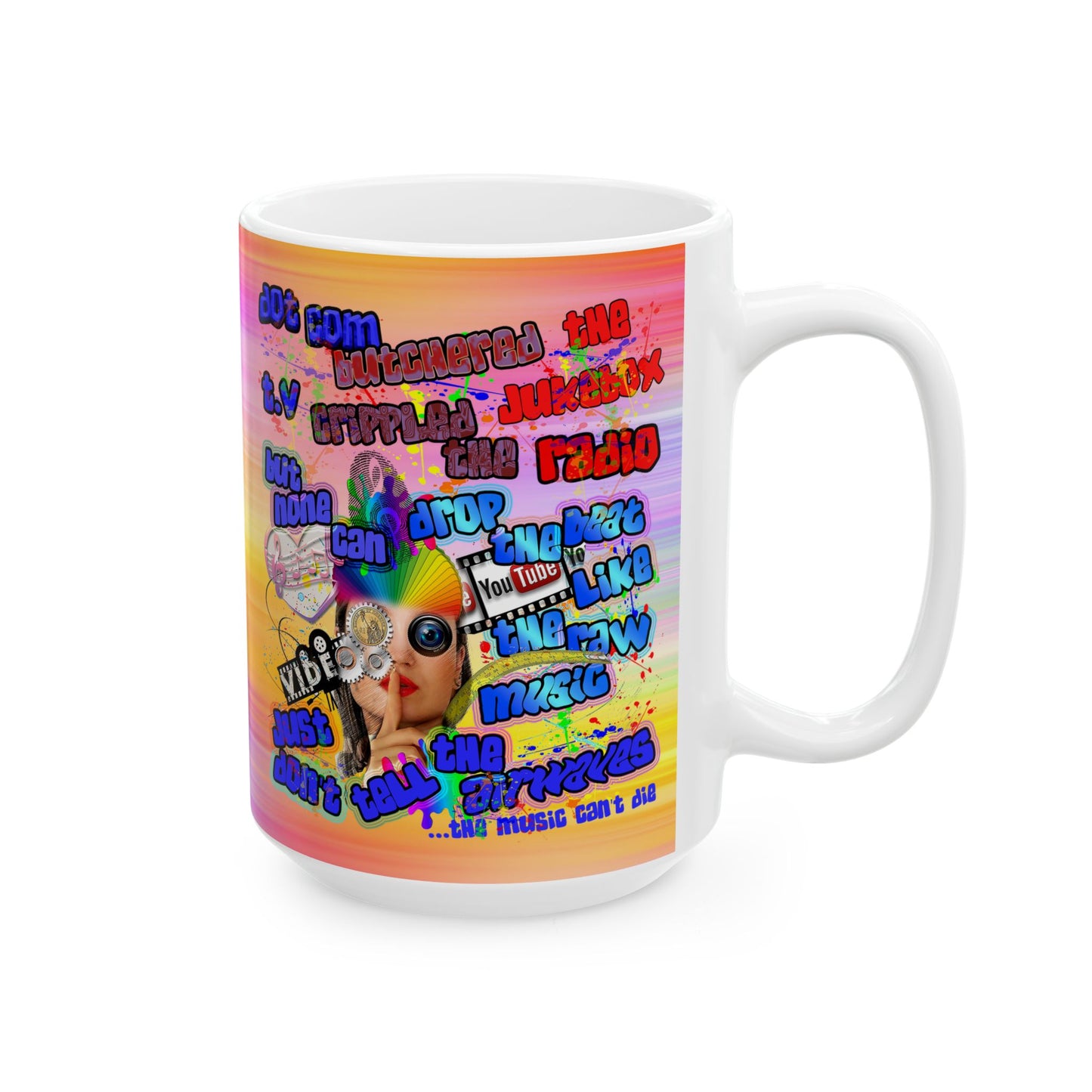 drop the beat - White Mug (color blur)