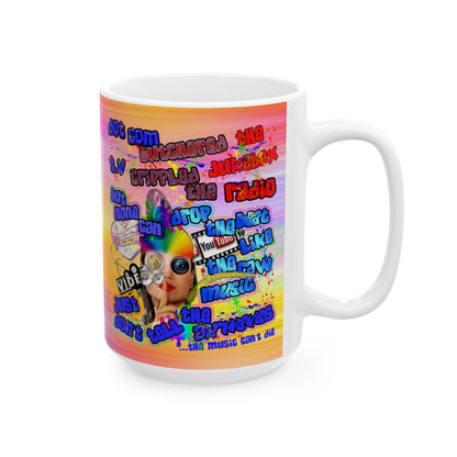 drop the beat - White Mug (color blur)